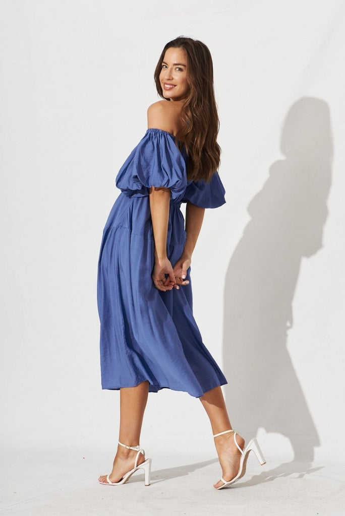 Charlotta Midi Dress In Blue - St Frock (Dev)