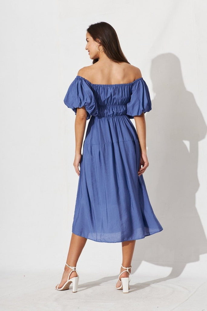 Charlotta Midi Dress In Blue - St Frock (Dev)