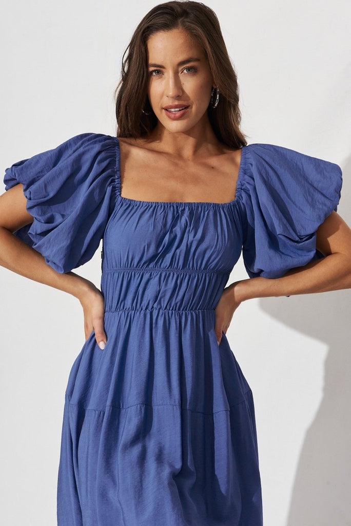 Charlotta Midi Dress In Blue - St Frock (Dev)