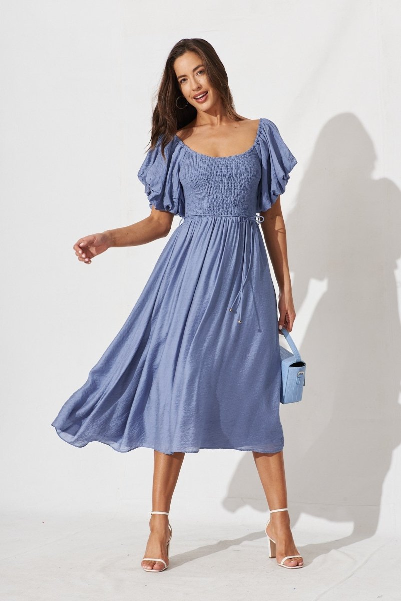 Chestery Midi Dress In Dark Blue - St Frock (Dev)