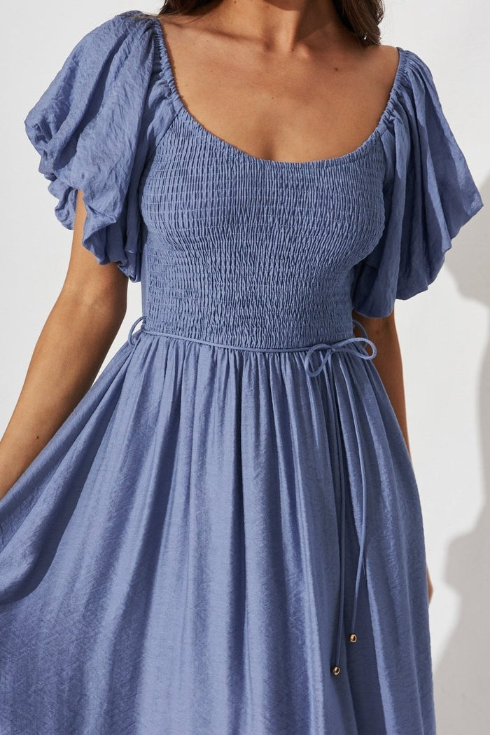 Chestery Midi Dress In Dark Blue - St Frock (Dev)