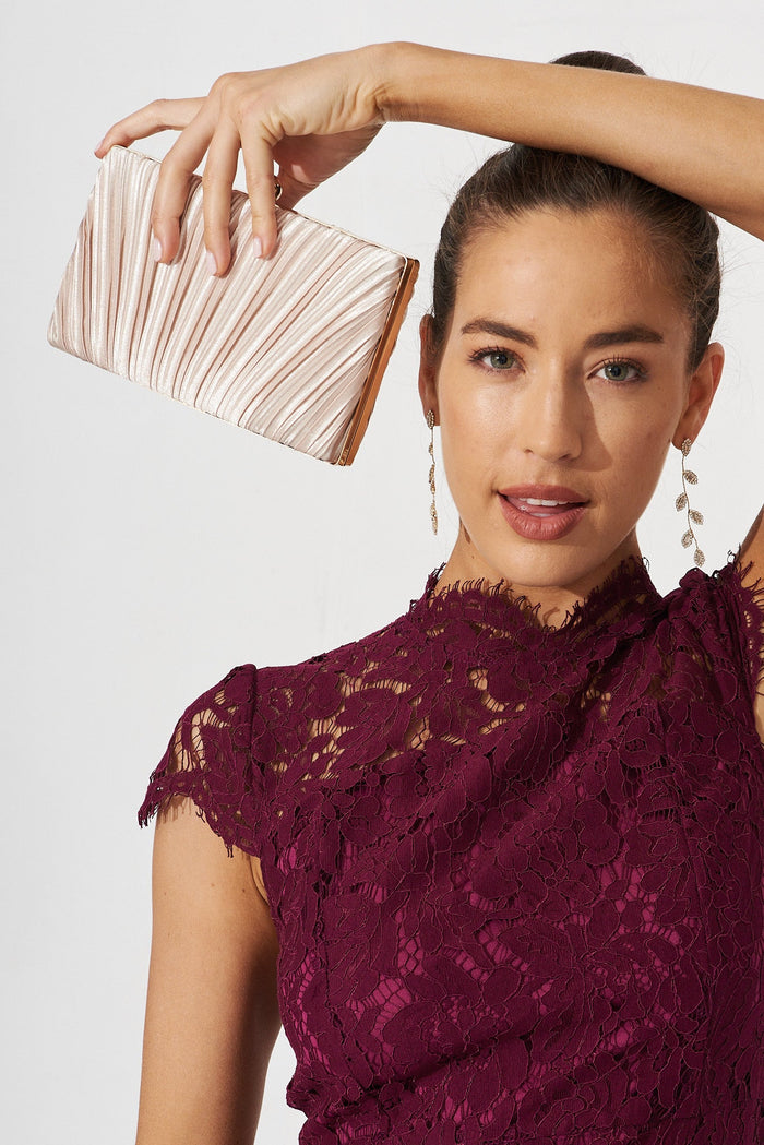 August + Delilah Amina Clutch Bag In Gold - St Frock (Dev)
