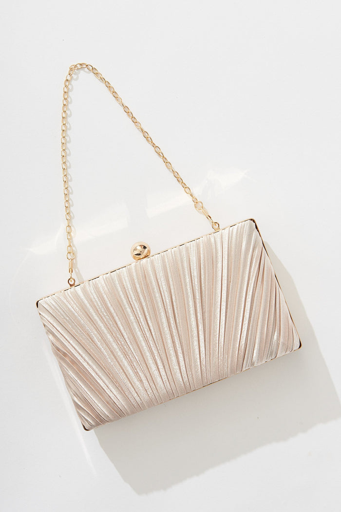 August + Delilah Amina Clutch Bag In Gold - St Frock (Dev)