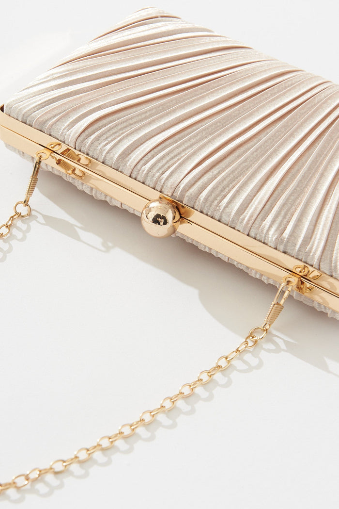 August + Delilah Amina Clutch Bag In Gold - St Frock (Dev)