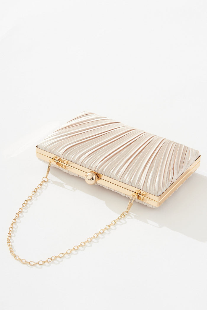 August + Delilah Amina Clutch Bag In Gold - St Frock (Dev)