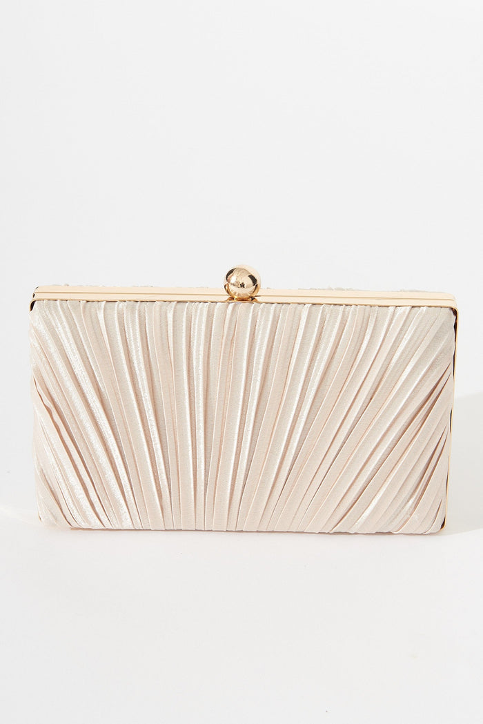 August + Delilah Amina Clutch Bag In Gold - St Frock (Dev)