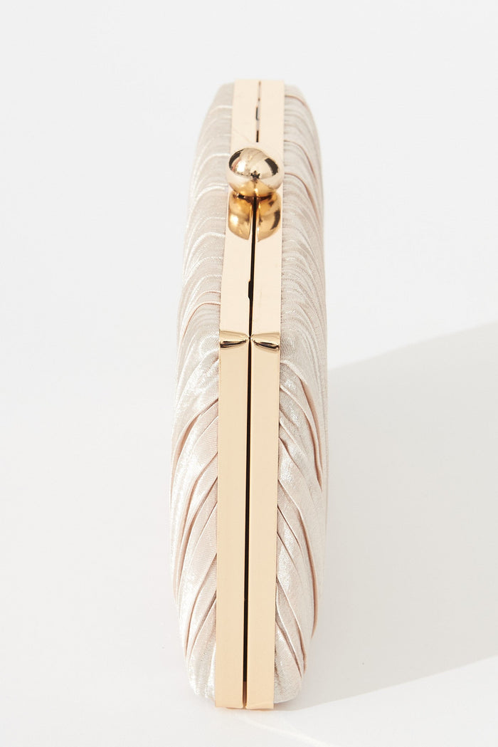 August + Delilah Amina Clutch Bag In Gold - St Frock (Dev)