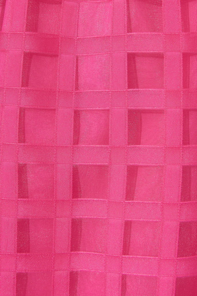 Destine Midi Dress In Pink Organza - fabric
