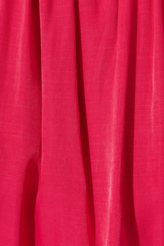 Alexiah Midi Dress In Hot Pink - fabric
