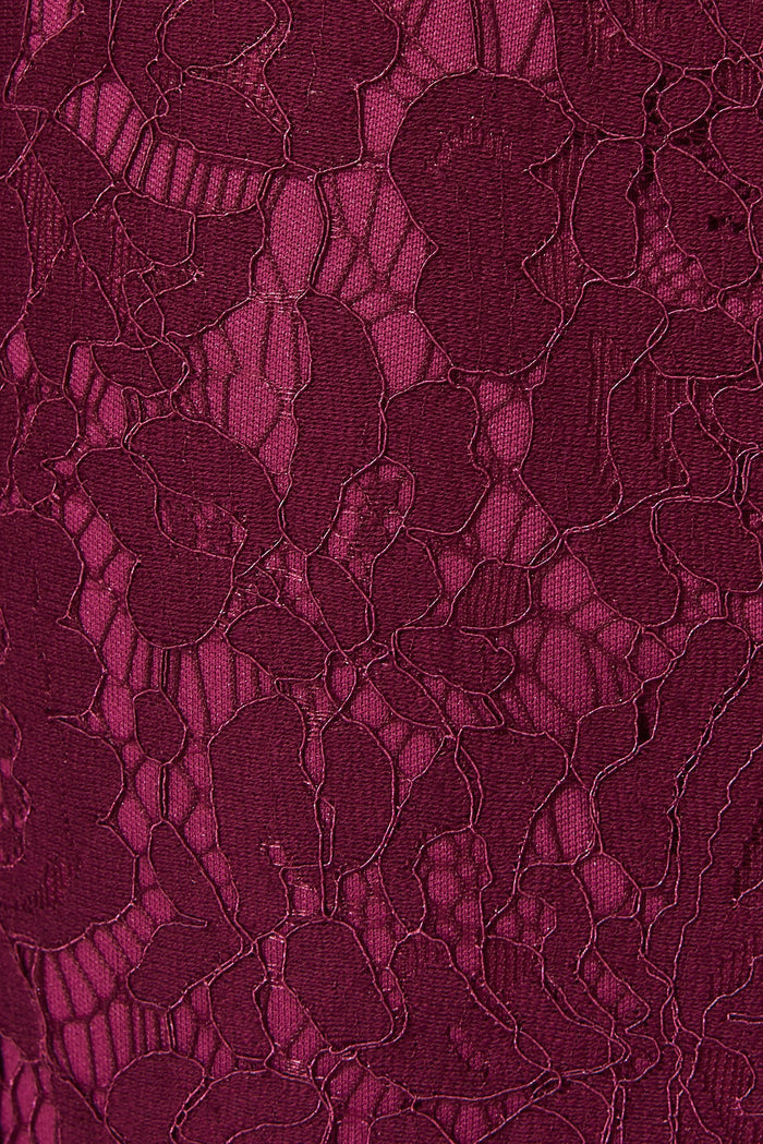 Emilise Midi Dress In Burgundy Lace - fabric