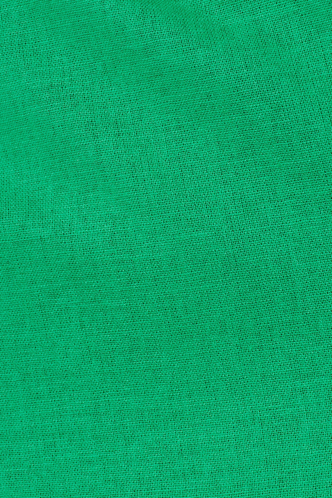 Juniper Dress In Green Linen Blend - fabric