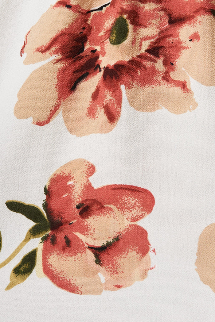 Ava Dress In White With Rust Floral - St Frock (Dev)
