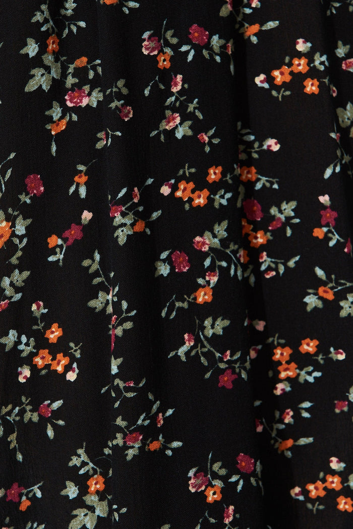 Billie Dress In Black With Multi Ditsy Floral - fabric