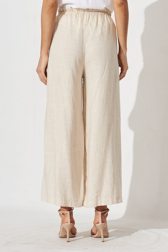 Marley Pant In Beige Linen Blend - back