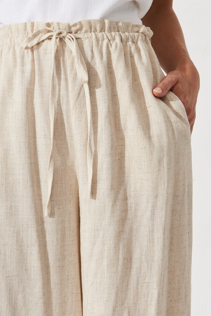 Marley Pant In Beige Linen Blend - detail