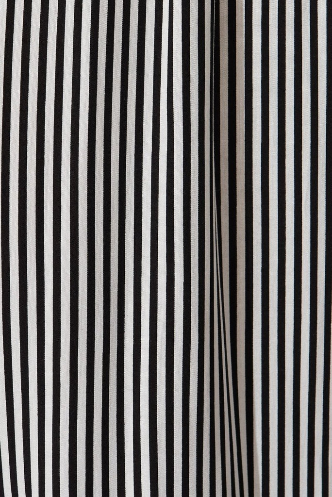 Candie Midi Dress In White With Black Stripe - St Frock (Dev)
