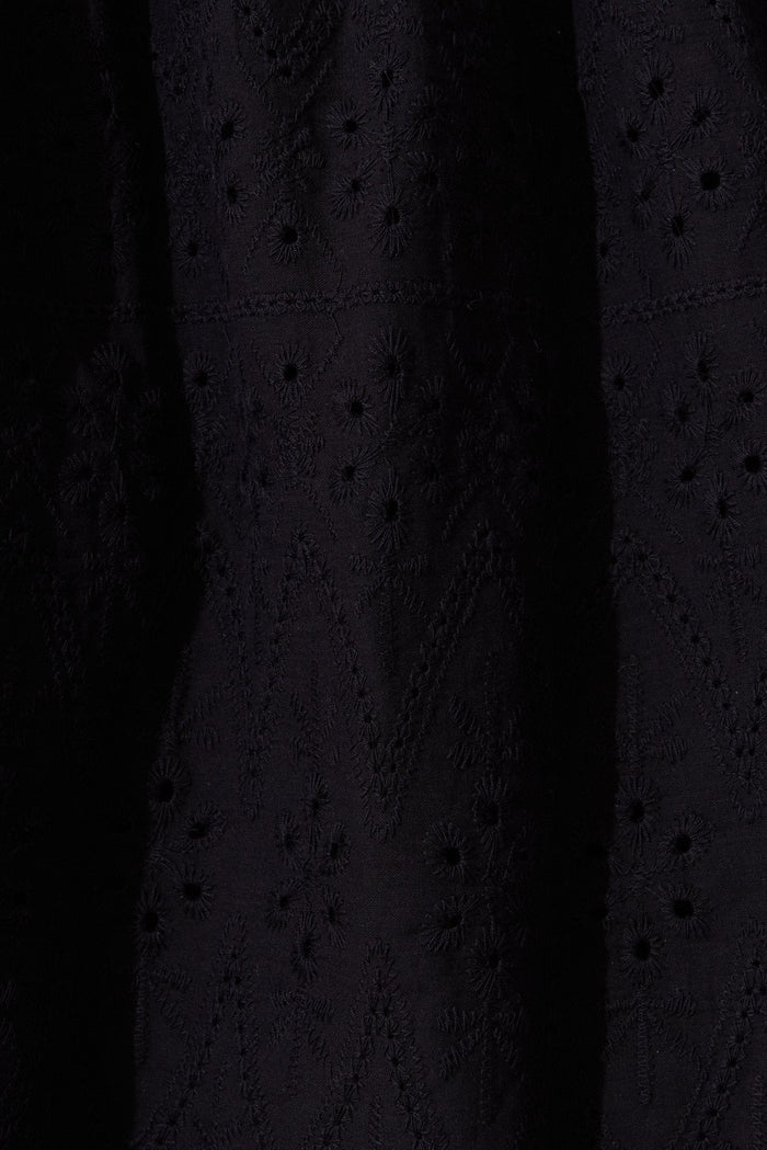 Vantey Shirt Dress In Black Broderie - fabric