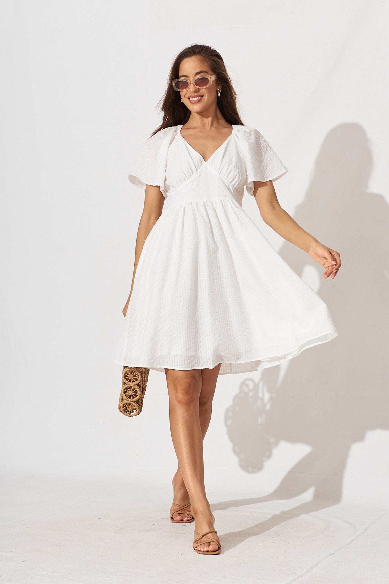 Amalee Dress In White - full length