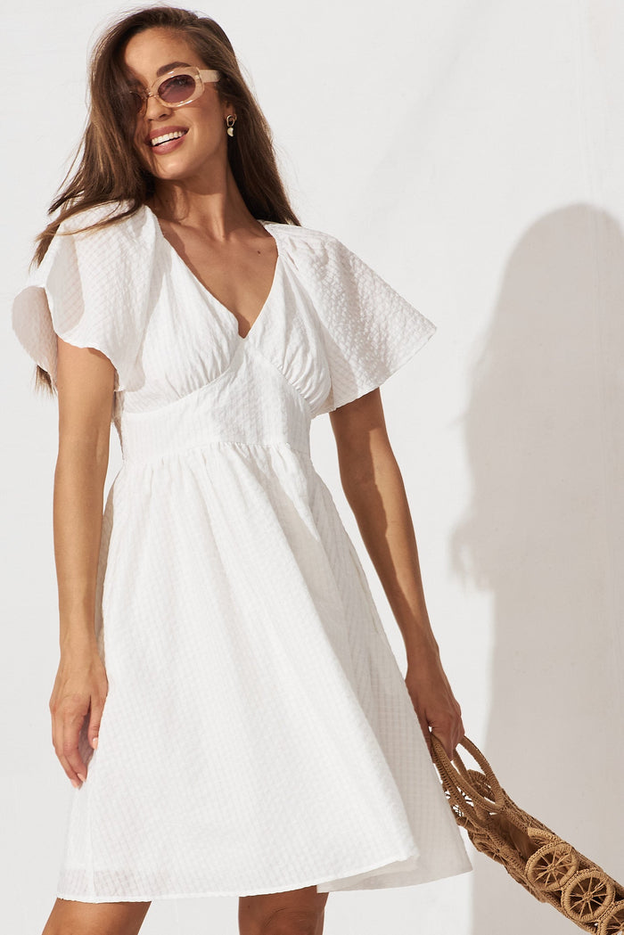 Amalee Dress In White - front