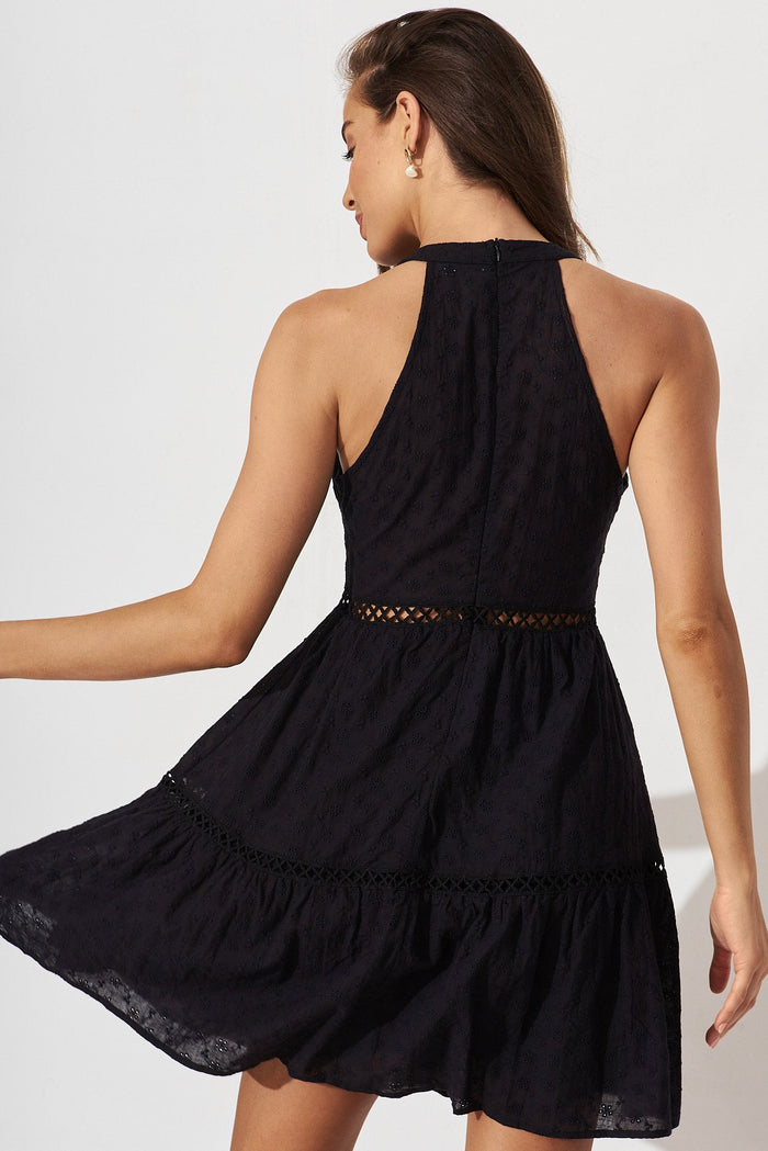 Jessely Dress In Black Broderie - back