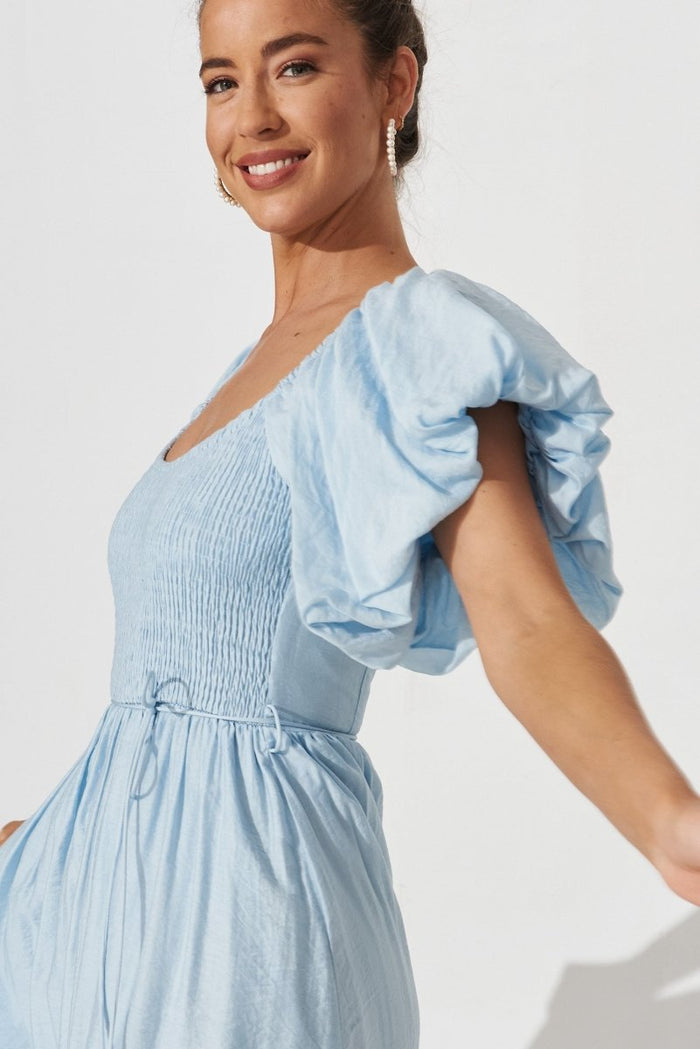 Chestery Midi Dress In Light Blue - St Frock (Dev)