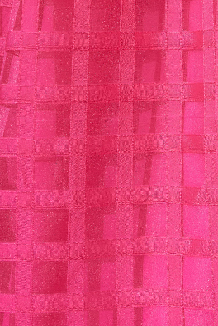 Partie Midi Dress In Hot Pink Organza - fabric