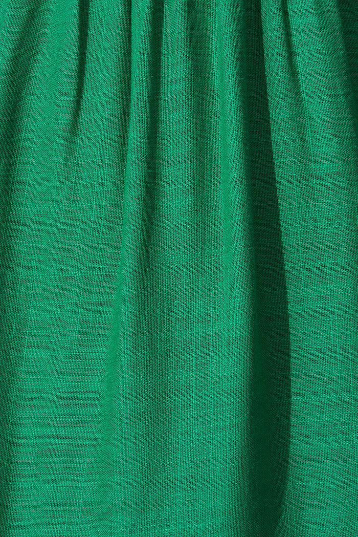 Hannary Midi Dress In Green Linen Blend - fabric