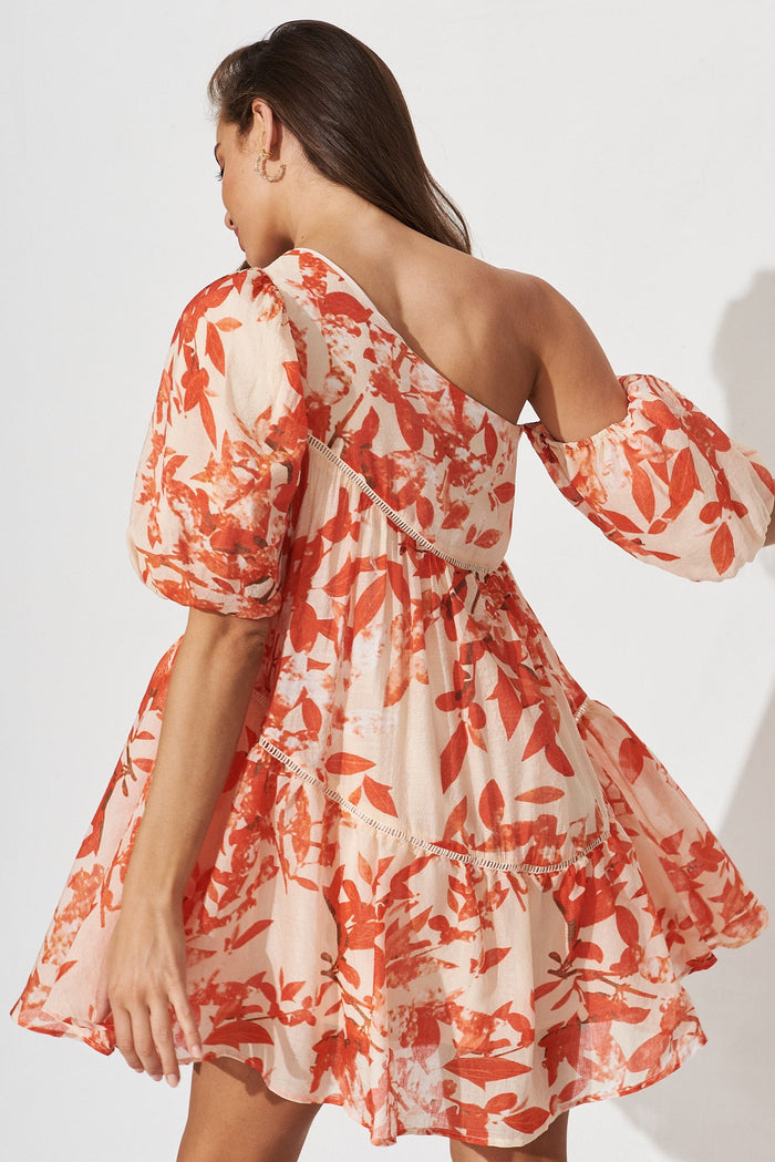 Junya Dress In Blush With Red Floral - back