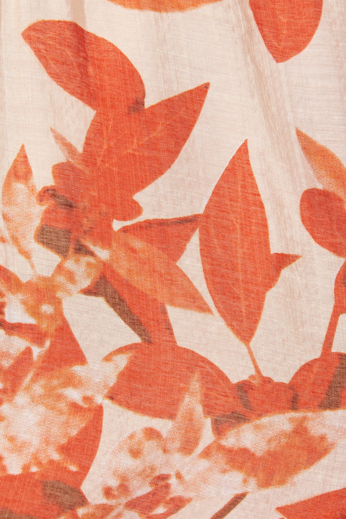 Junya Dress In Blush With Red Floral - fabric