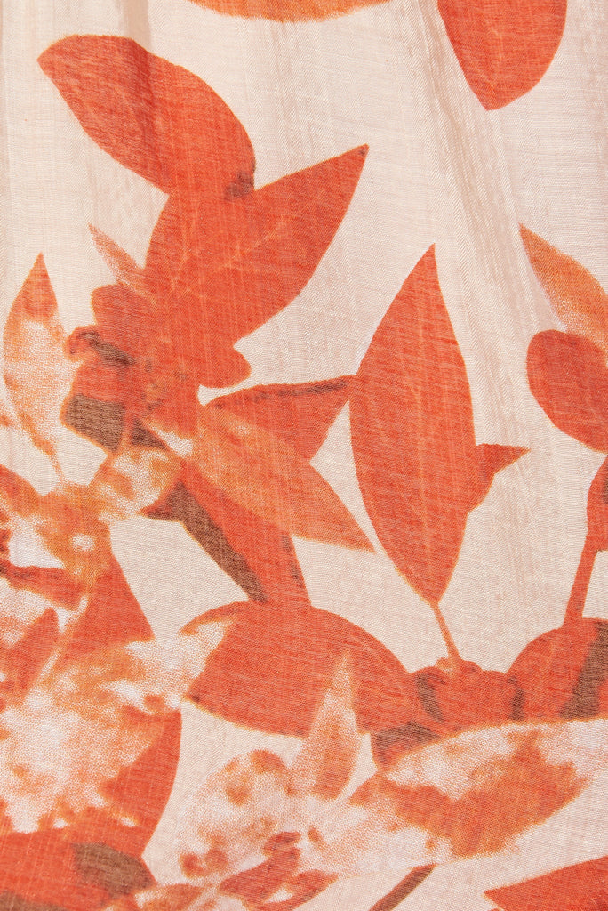 Junya Dress In Blush With Red Floral - fabric