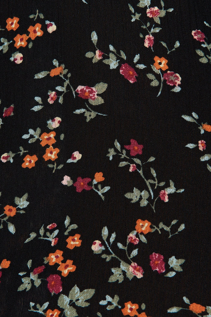 Anesty Playsuit In Black With Multi Ditsy Floral - fabric
