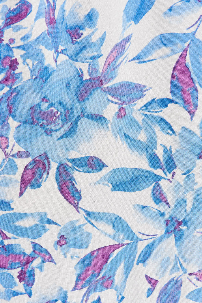 Regina Midi Dress In White With Blue Floral - fabric