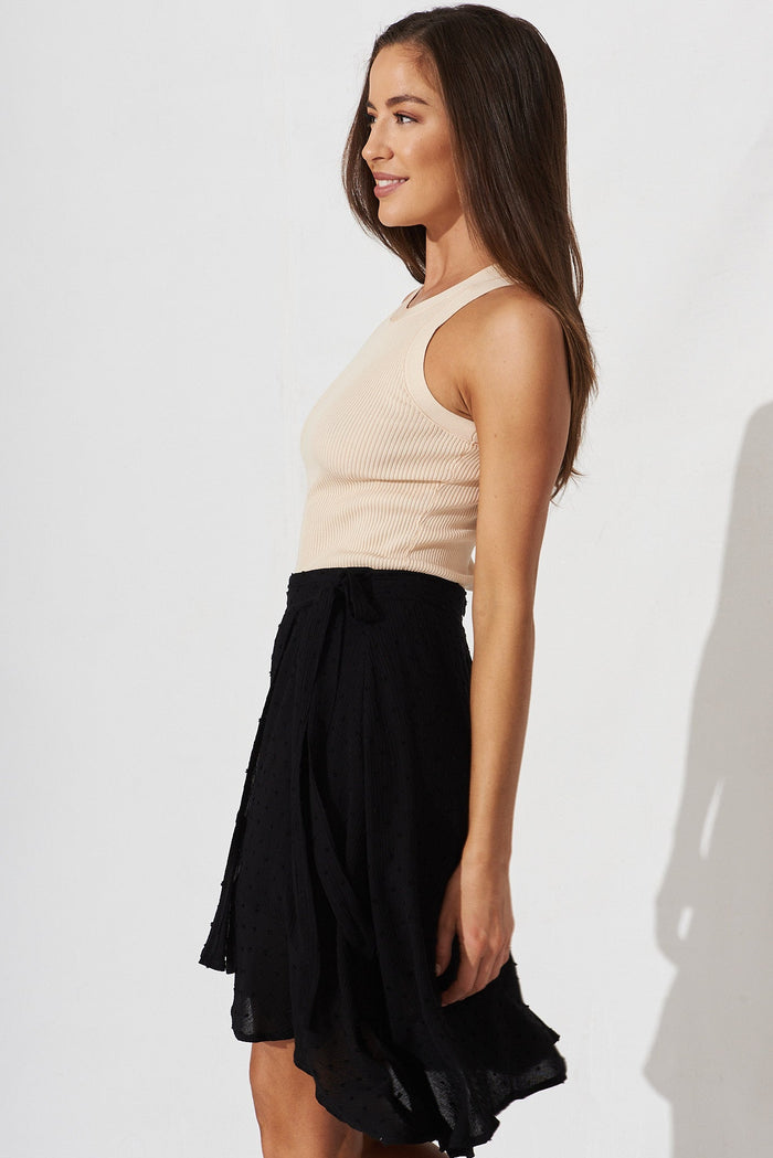 Lady Jane Skirt In Black Swiss Dot - side