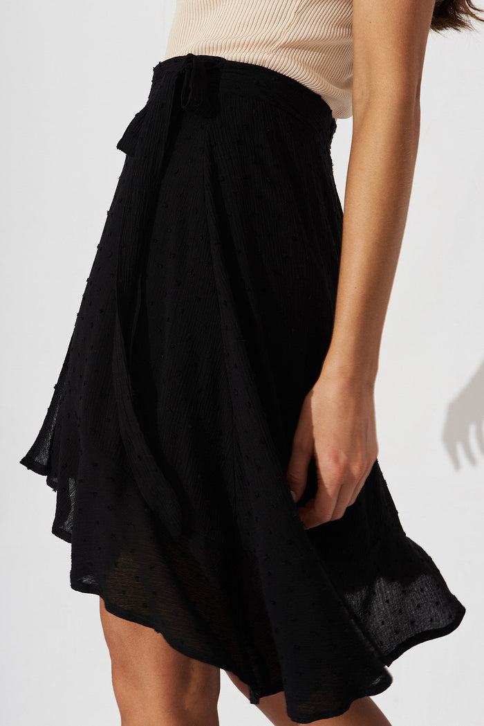 Lady Jane Skirt In Black Swiss Dot - detail