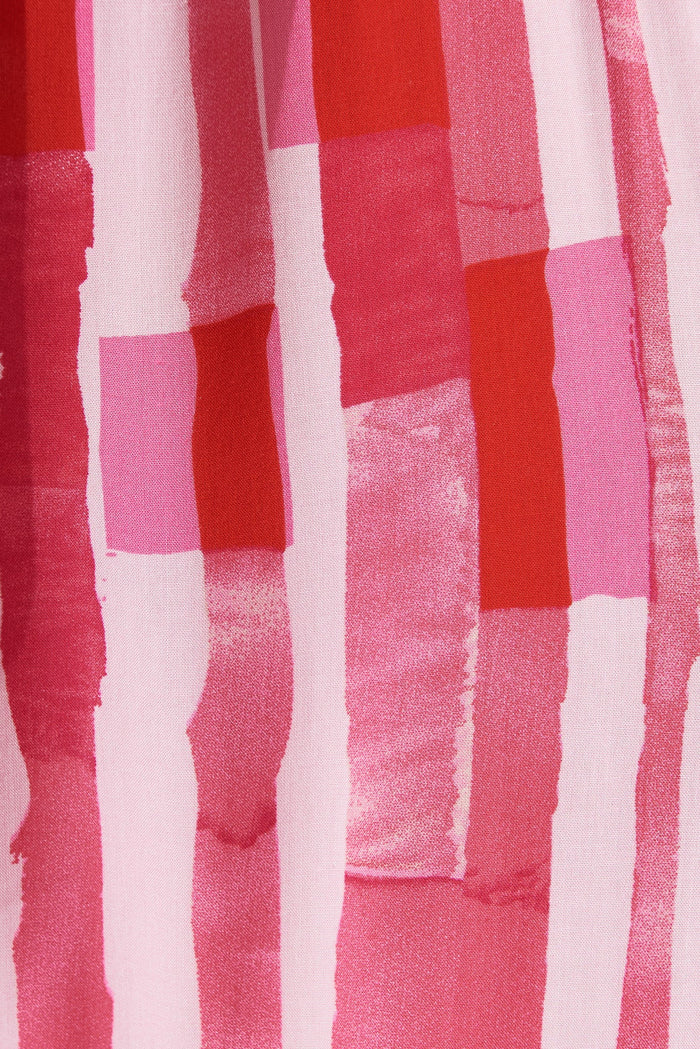 Bria Top In Red With Pink Print - fabric