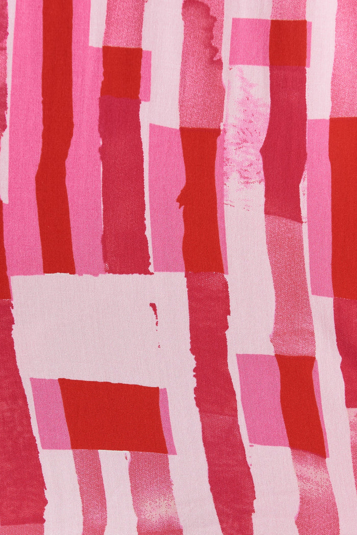 Lista Maxi Jumpsuit In Red With Pink Print - fabric
