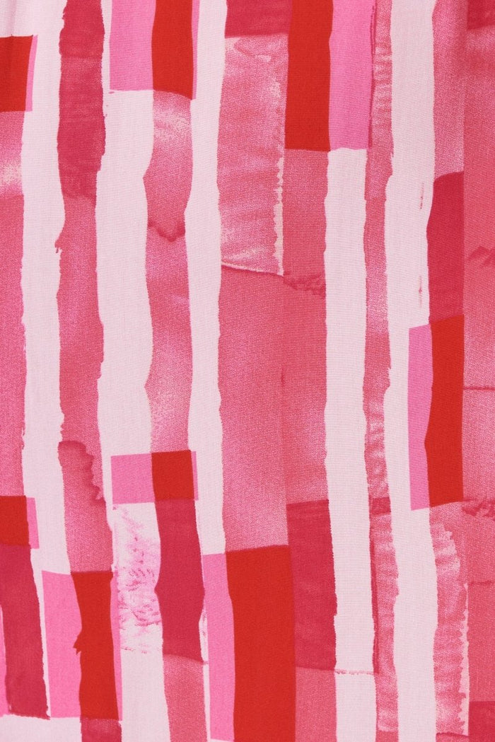 Candie Midi Dress In Red With Pink Print - St Frock (Dev)