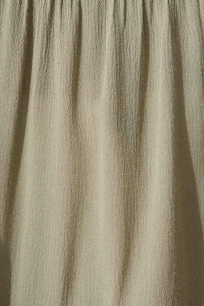 Beccy High Low Top In Khaki - fabric