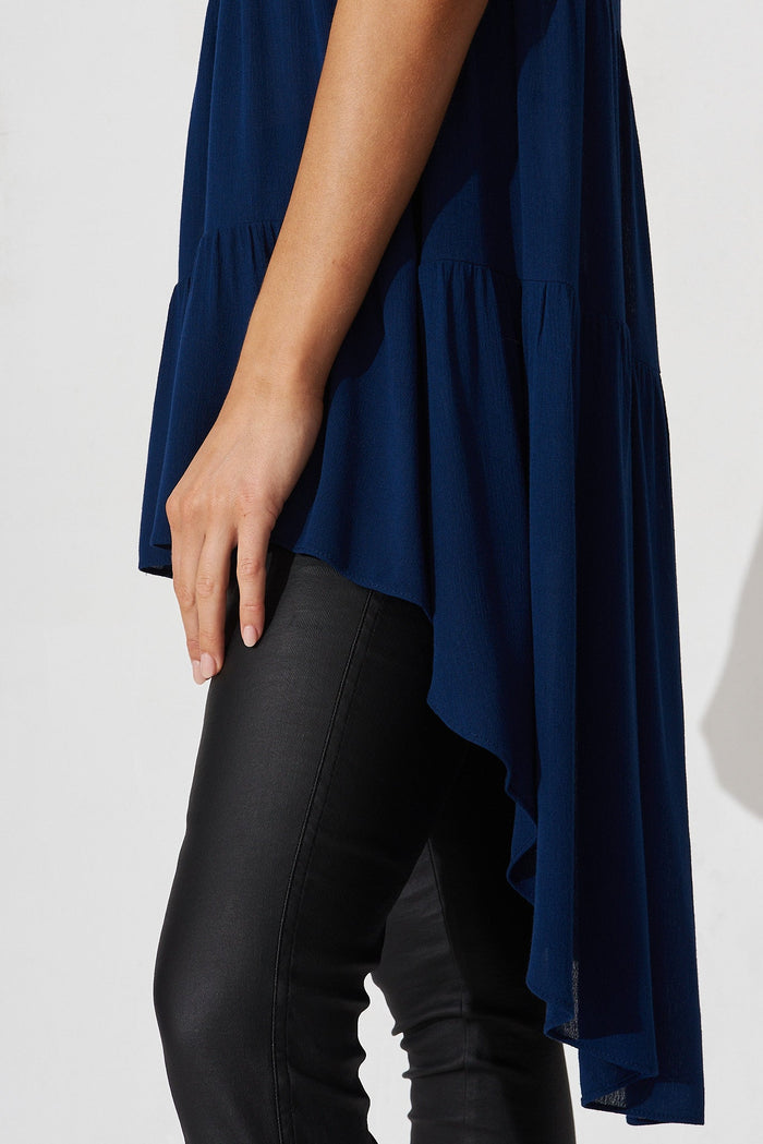 Beccy High Low Top In Navy - St Frock (Dev)