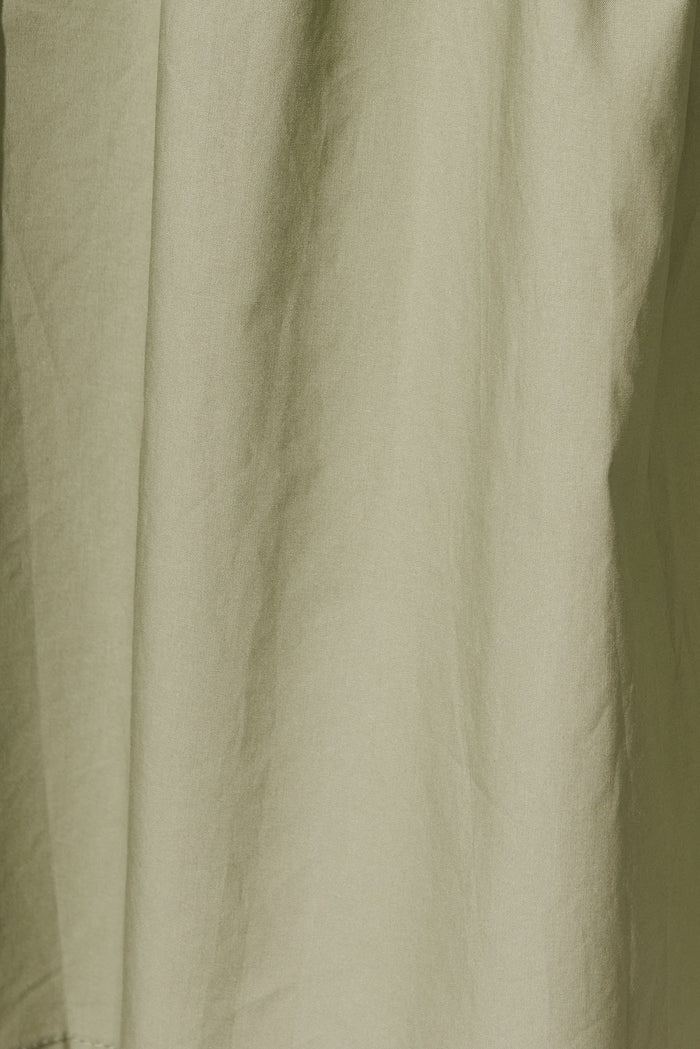Cornella Midi Shirt Dress In Khaki Cotton - fabric