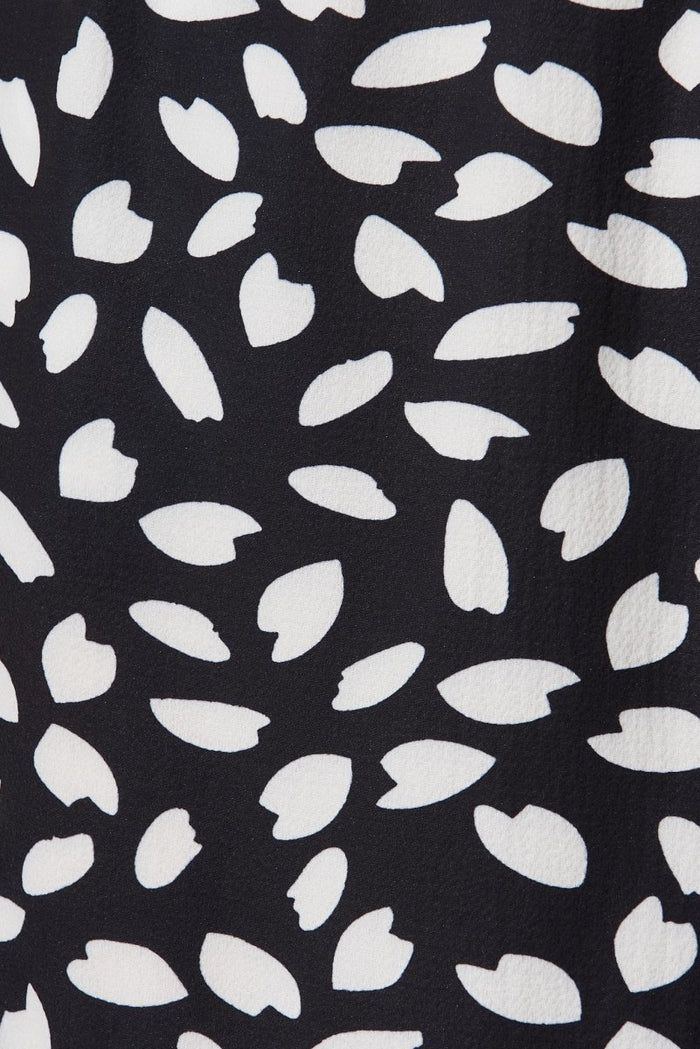 Charlotte Shirt Dress In Black With White Leaf - St Frock (Dev)