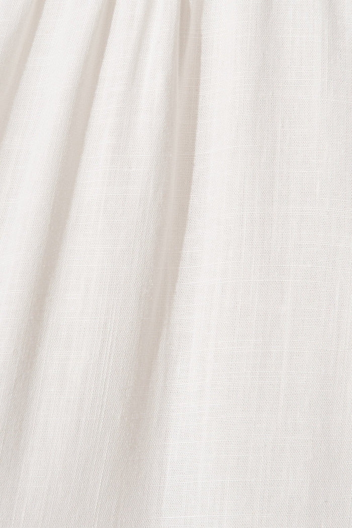 Marvela Midi Shirt Dress In White Linen Blend - fabric