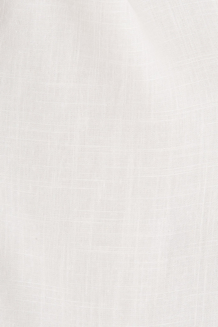 Vantey Shirt Dress In White Linen Blend - fabric