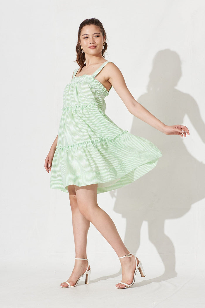 Acerra Dress In Green Stripe - side