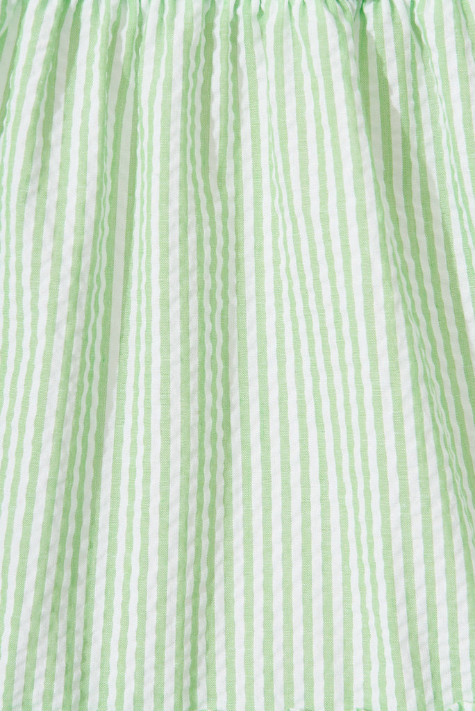 Acerra Dress In Green Stripe - fabric