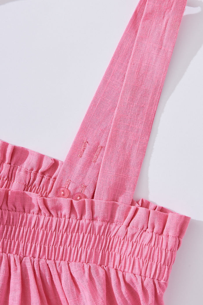 Modina Top In Pink Linen Blend - detail