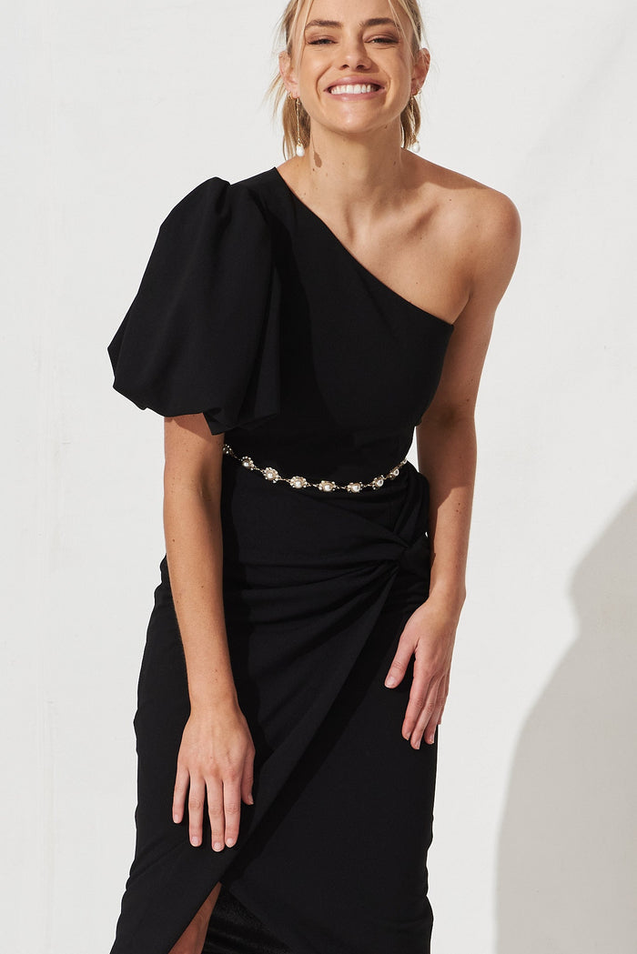 Amandy Midi Dress In Black - front