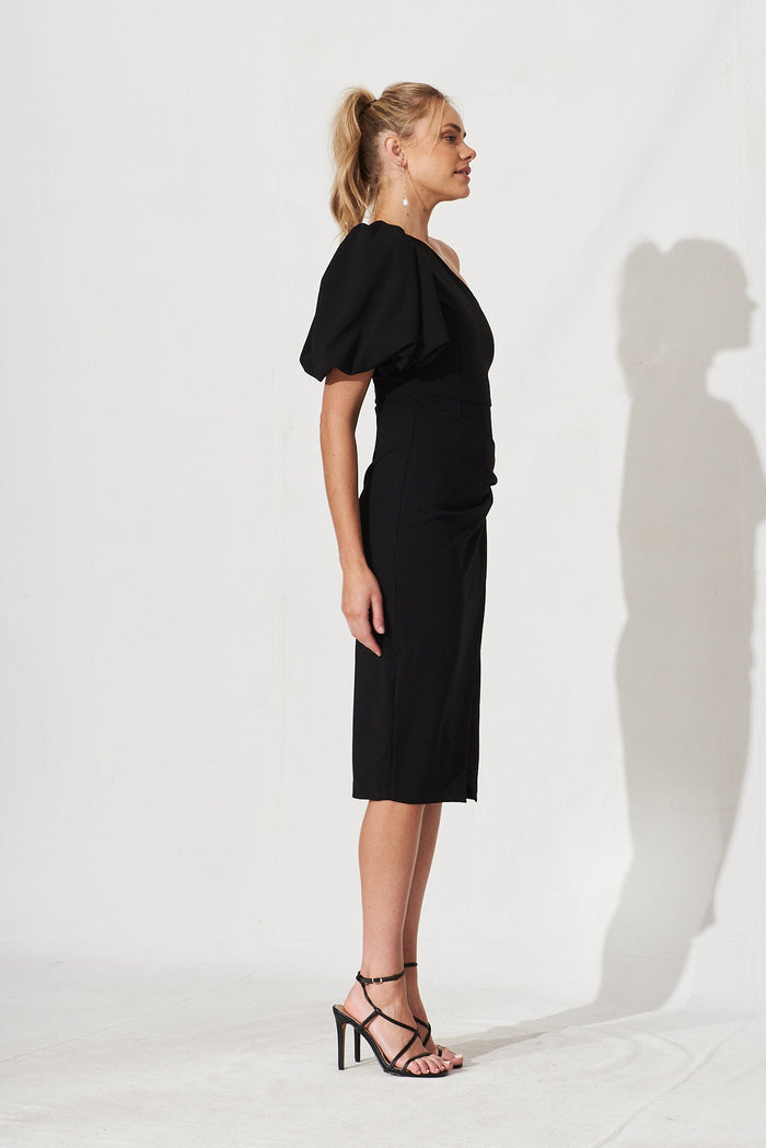 Amandy Midi Dress In Black - right side