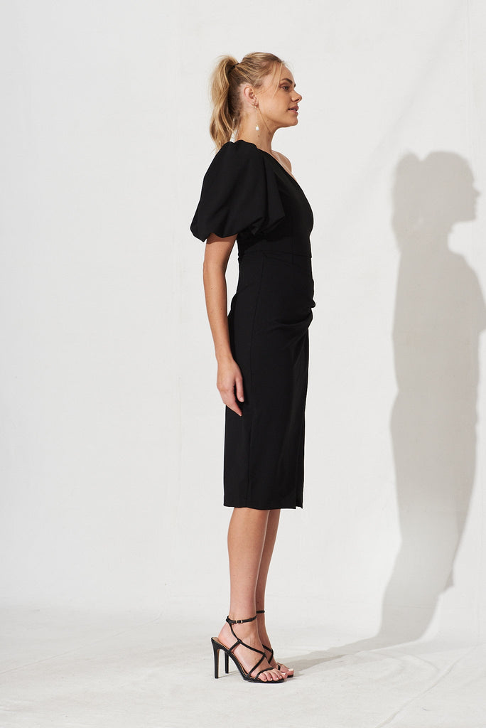 Amandy Midi Dress In Black - right side