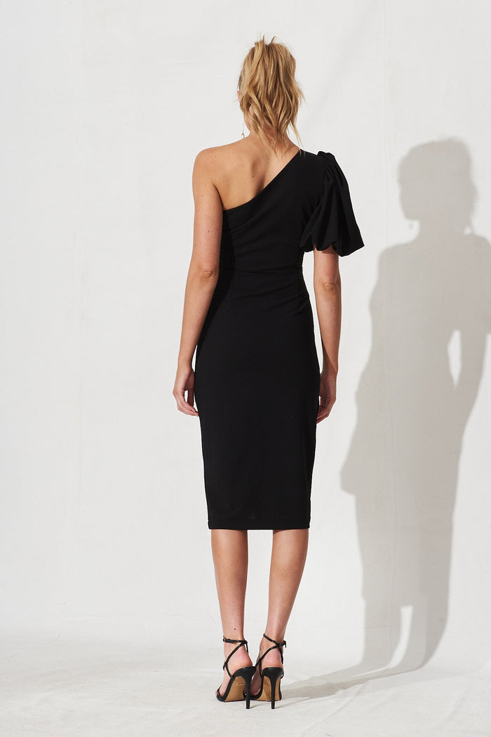 Amandy Midi Dress In Black - back